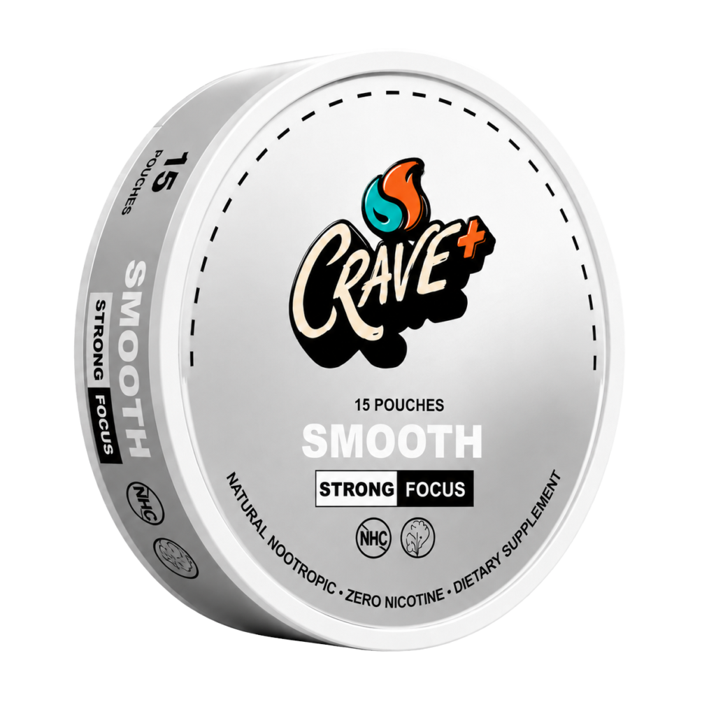 Crave Focus Pouch in Smooth flavor - tin of 15 zero nicotine focus pouches