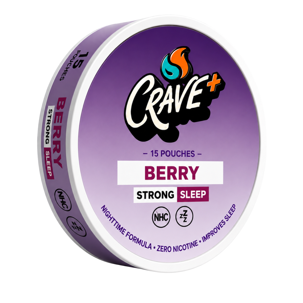 Crave Sleep Pouch in Berry flavor - tin of 15 zero nicotine nighttime pouches